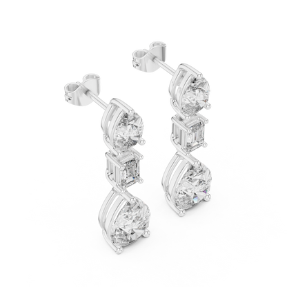 Timeless Diamond Drop Earrings with Yellow Gold Setting