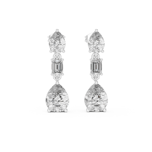 Timeless Diamond Drop Earrings with Yellow Gold Setting