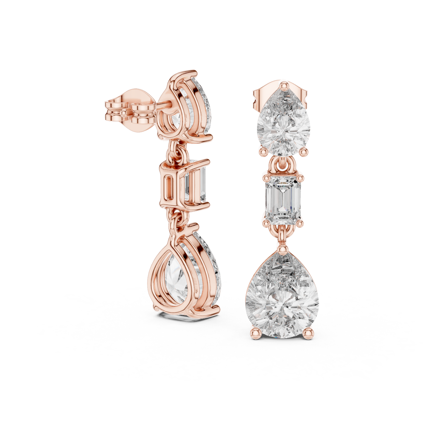 Timeless Diamond Drop Earrings with Yellow Gold Setting