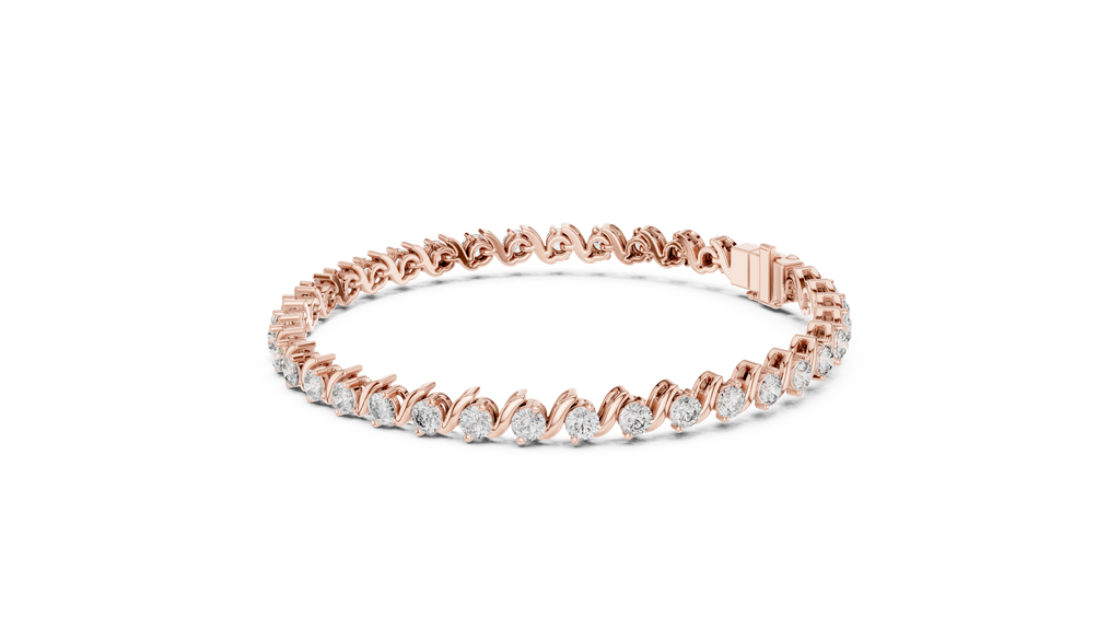 Wave Pattern Diamond Bracelet