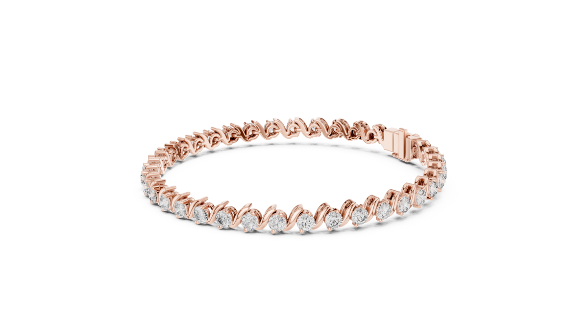 Wave Pattern Diamond Bracelet