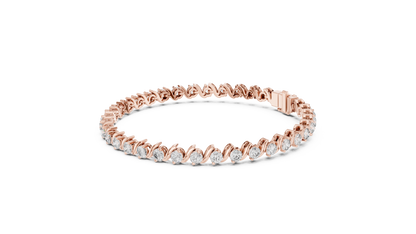Wave Pattern Diamond Bracelet