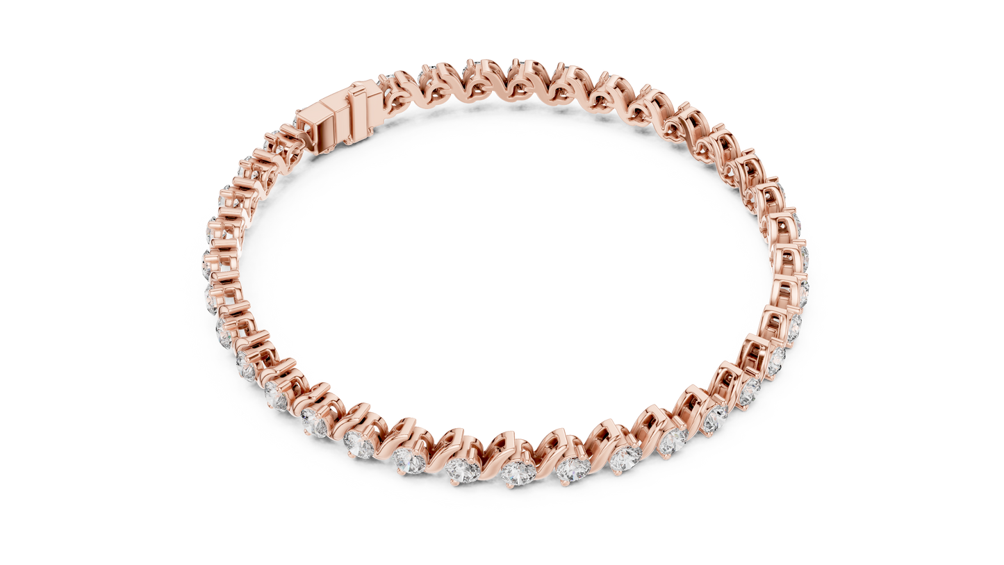 Wave Pattern Diamond Bracelet