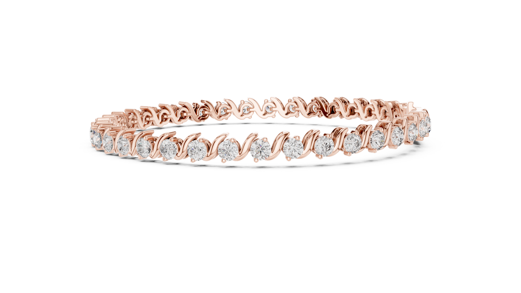 Wave Pattern Diamond Bracelet