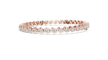 Wave Pattern Diamond Bracelet