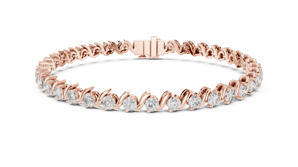 Wave Pattern Diamond Bracelet