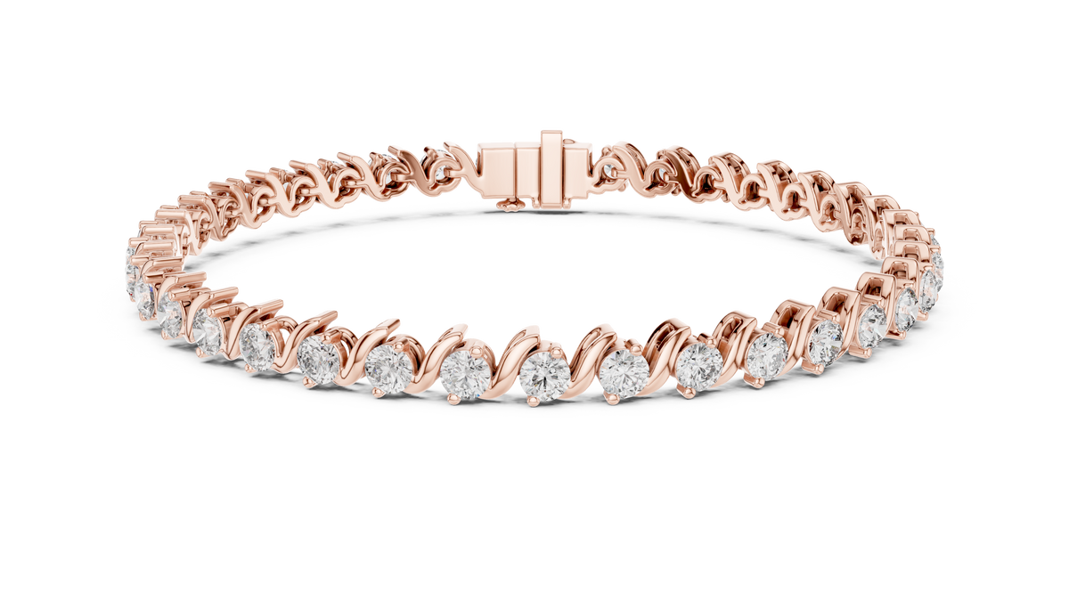 Wave Pattern Diamond Bracelet