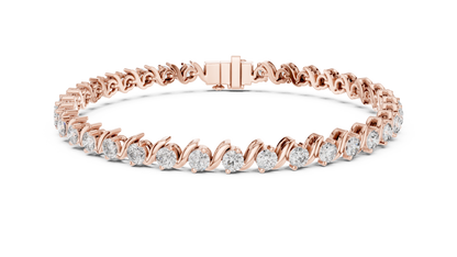 Wave Pattern Diamond Bracelet