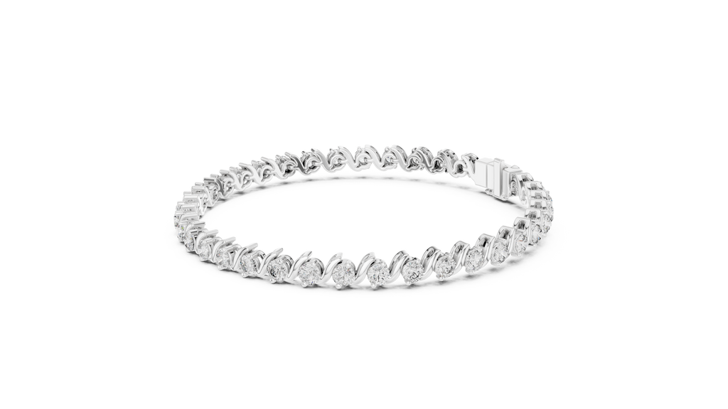 Wave Pattern Diamond Bracelet