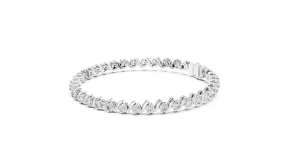 Wave Pattern Diamond Bracelet