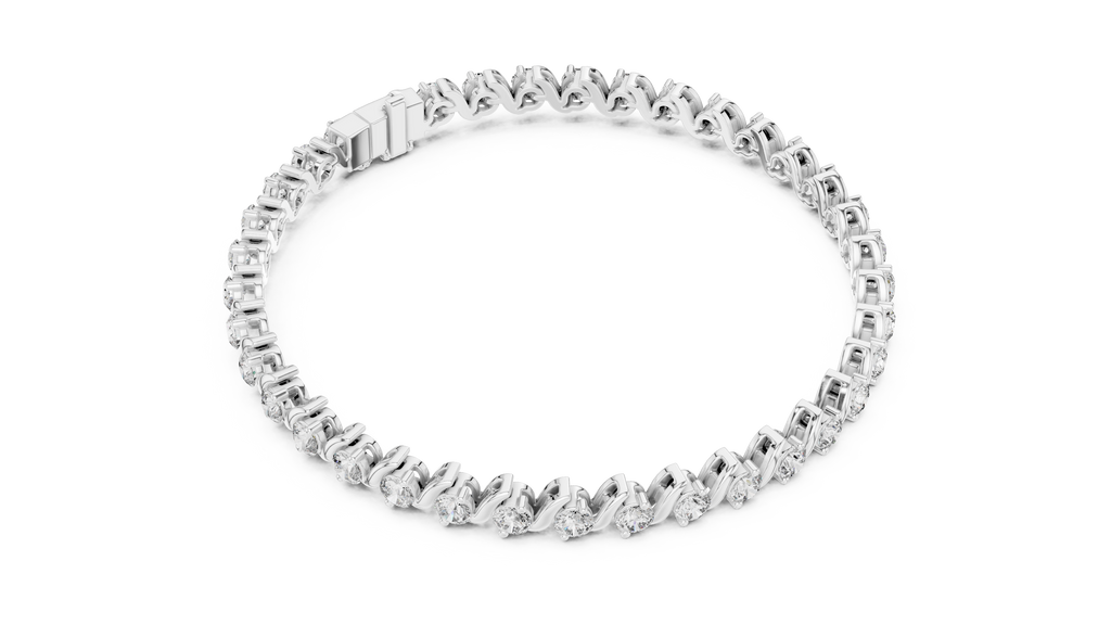 Wave Pattern Diamond Bracelet