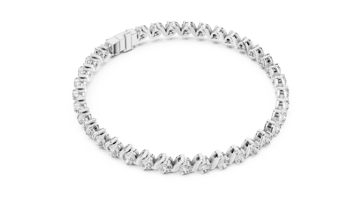 Wave Pattern Diamond Bracelet