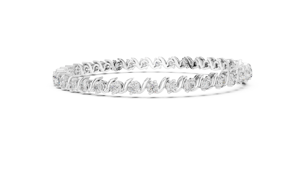 Wave Pattern Diamond Bracelet