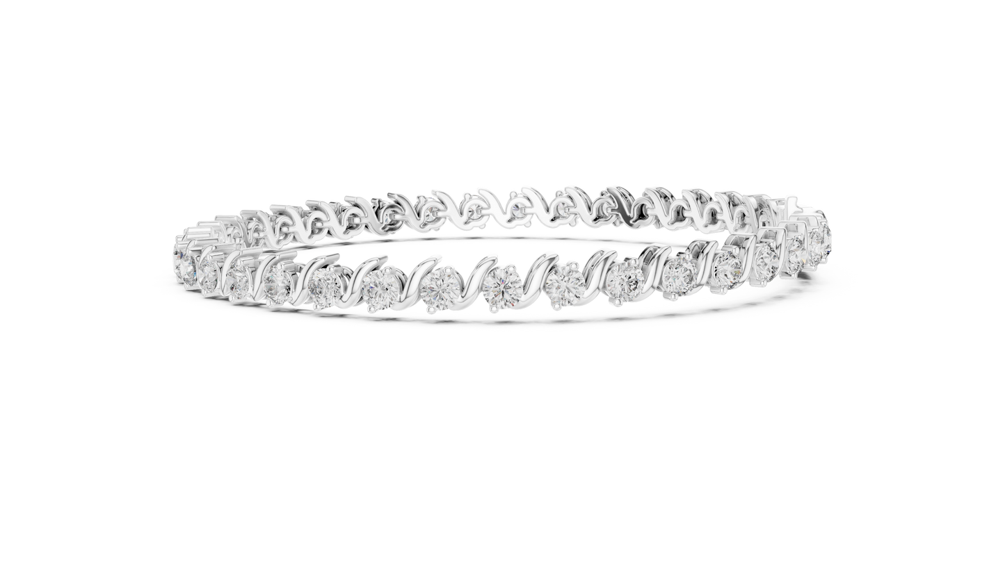 Wave Pattern Diamond Bracelet