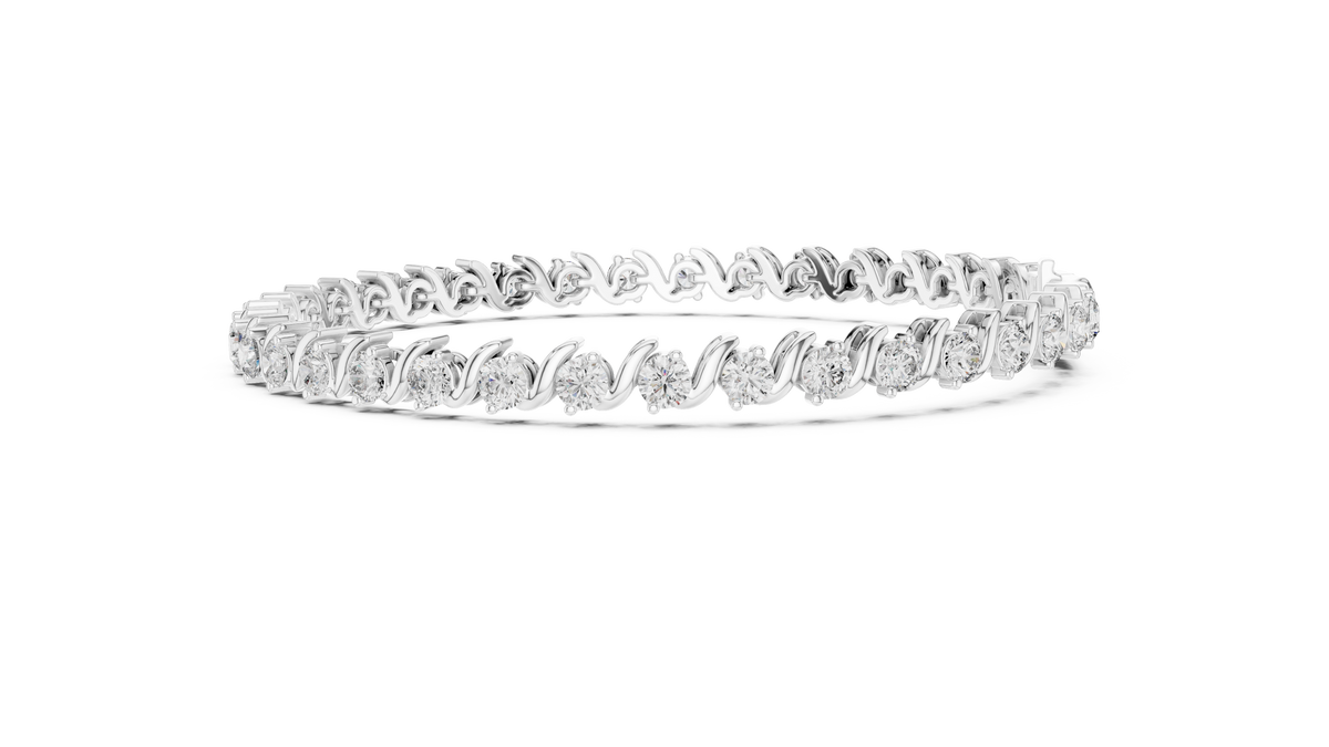 Wave Pattern Diamond Bracelet