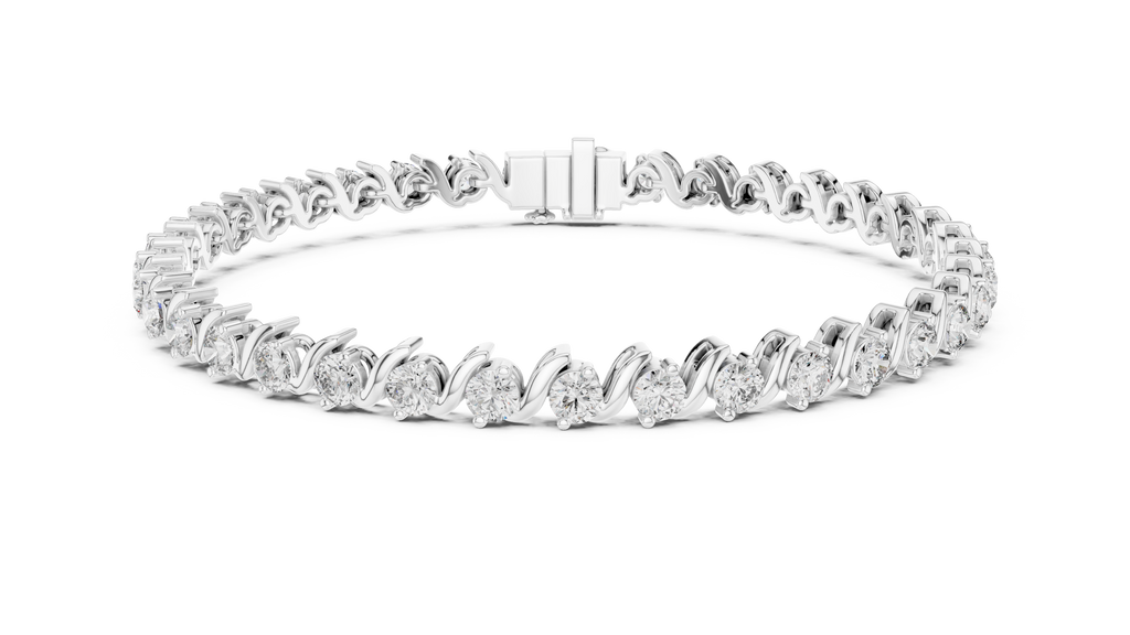 Wave Pattern Diamond Bracelet