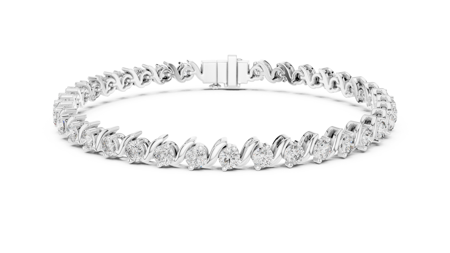 Wave Pattern Diamond Bracelet