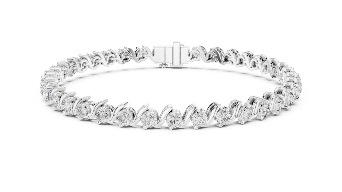 Wave Pattern Diamond Bracelet