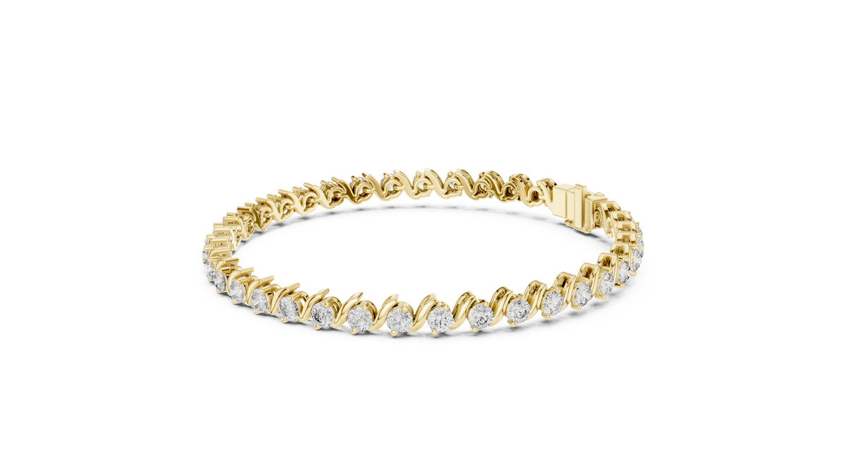 Wave Pattern Diamond Bracelet