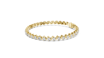Wave Pattern Diamond Bracelet