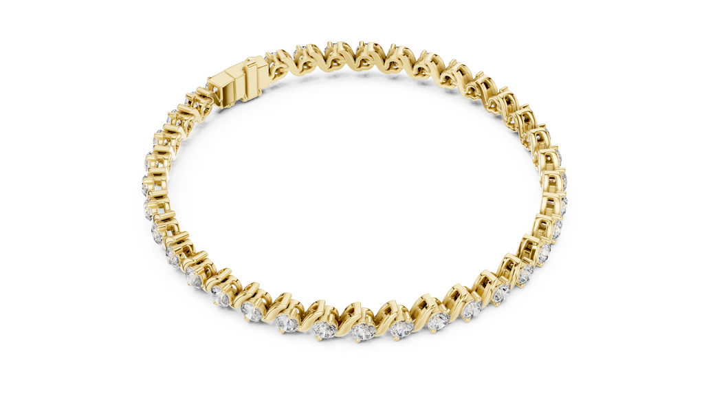 Wave Pattern Diamond Bracelet