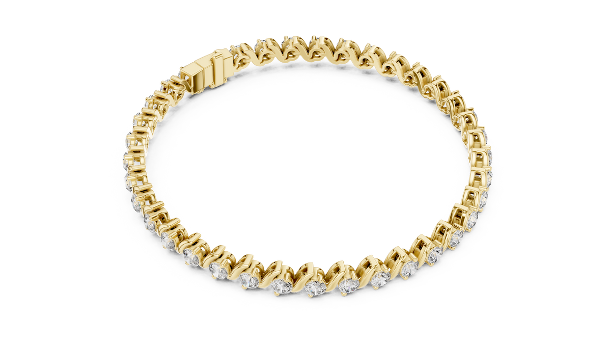 Wave Pattern Diamond Bracelet