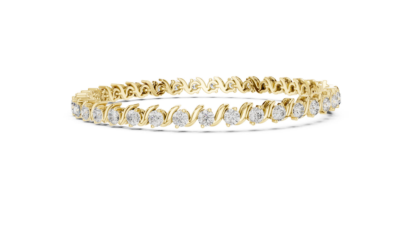 Wave Pattern Diamond Bracelet