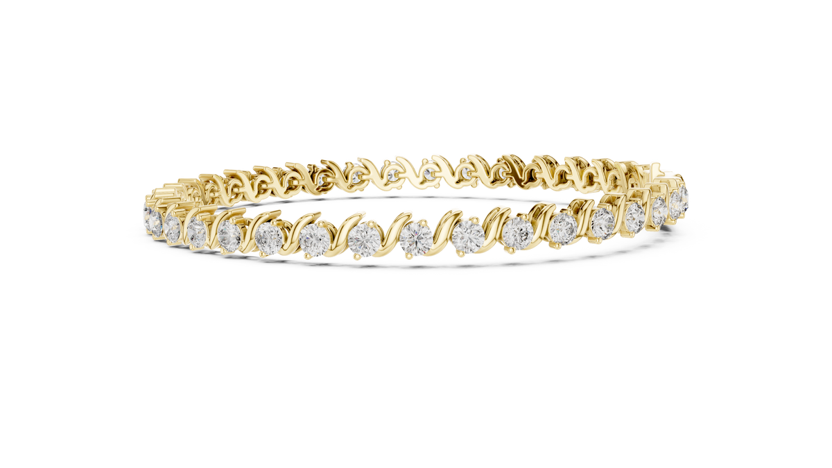 Wave Pattern Diamond Bracelet
