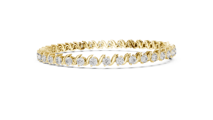 Wave Pattern Diamond Bracelet