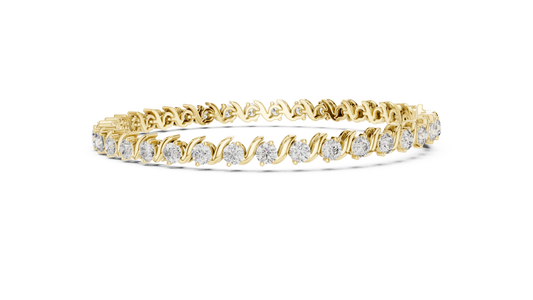 Wave Pattern Diamond Bracelet