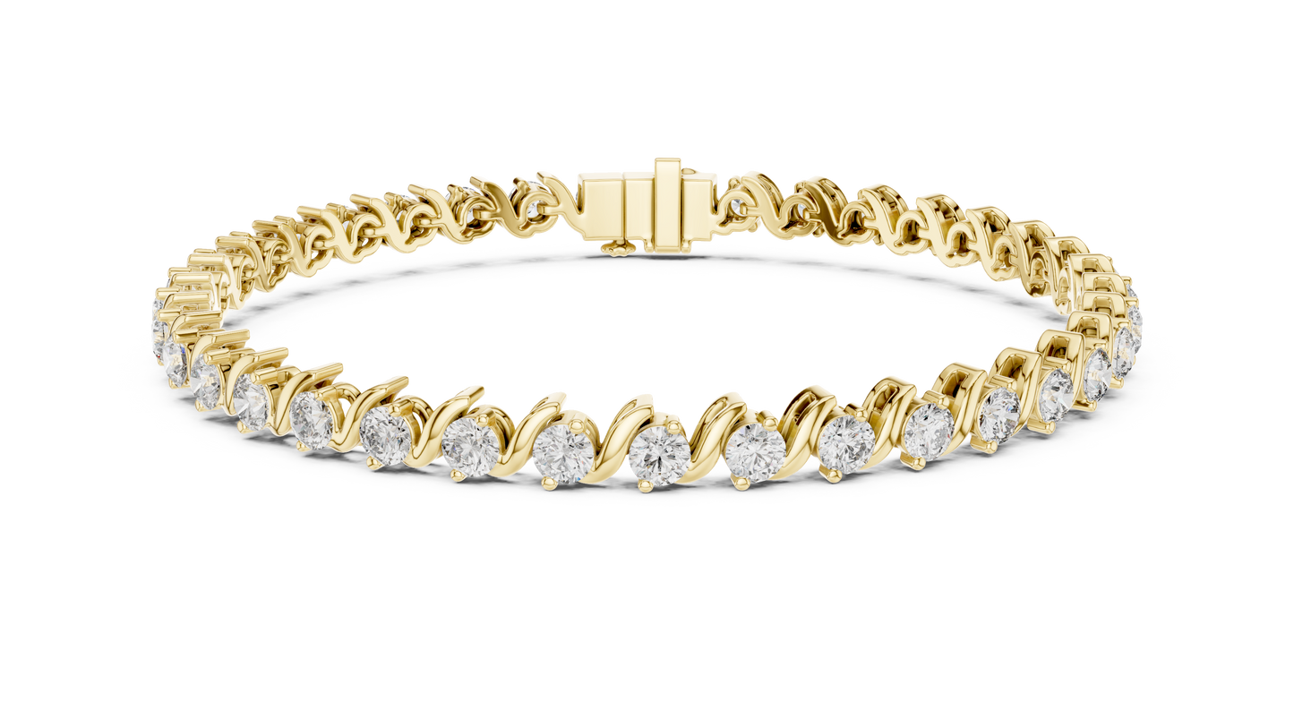 Wave Pattern Diamond Bracelet