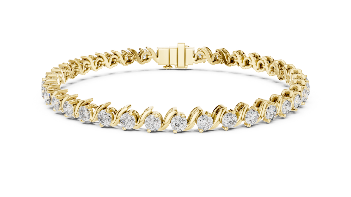 Wave Pattern Diamond Bracelet