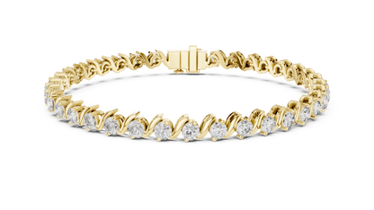 Wave Pattern Diamond Bracelet