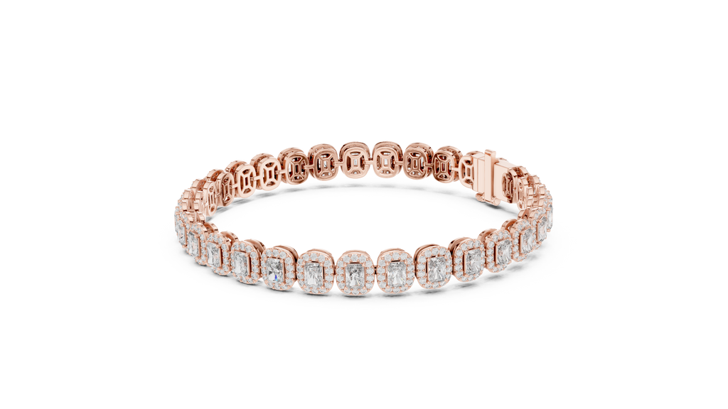 Royal Emerald Halo Diamond Bracelet