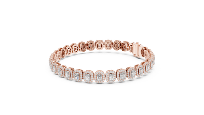 Royal Emerald Halo Diamond Bracelet