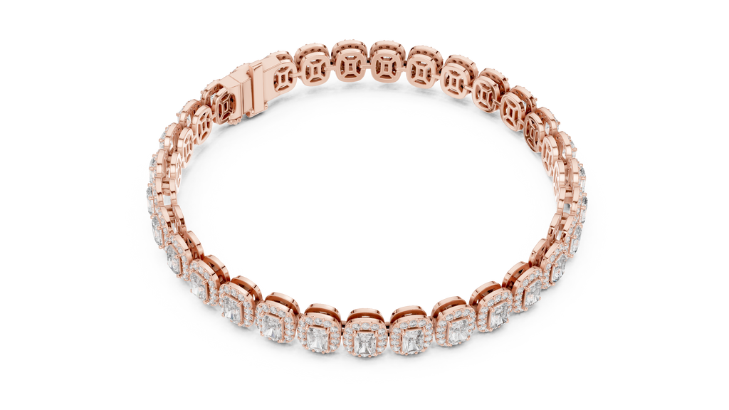 Royal Emerald Halo Diamond Bracelet
