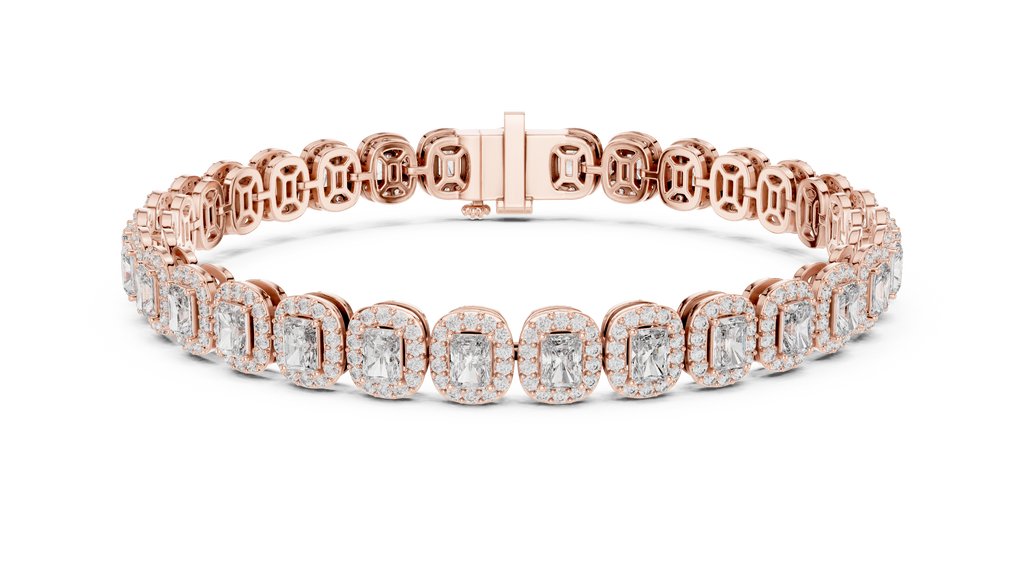 Royal Emerald Halo Diamond Bracelet