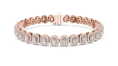 Royal Emerald Halo Diamond Bracelet