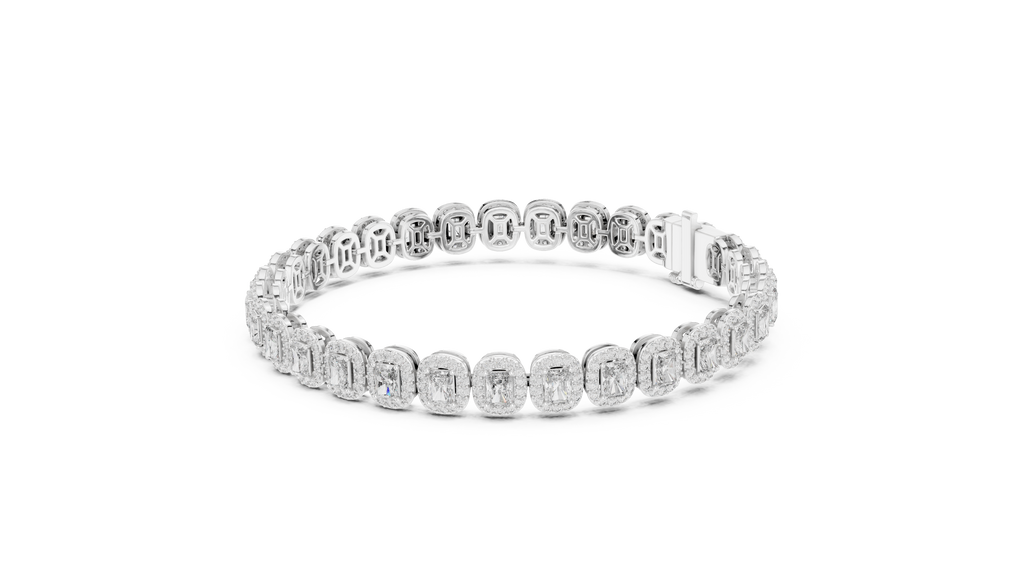 Royal Emerald Halo Diamond Bracelet