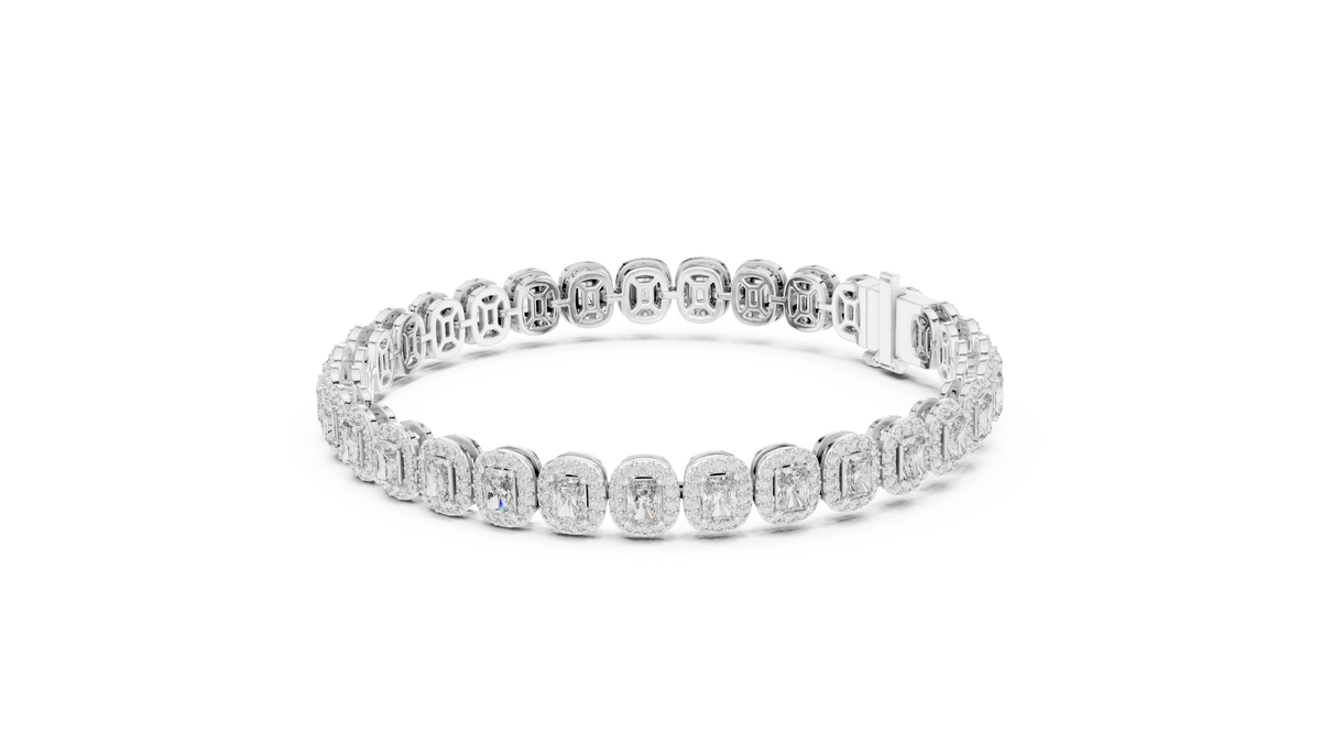 Royal Emerald Halo Diamond Bracelet