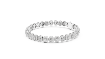 Royal Emerald Halo Diamond Bracelet