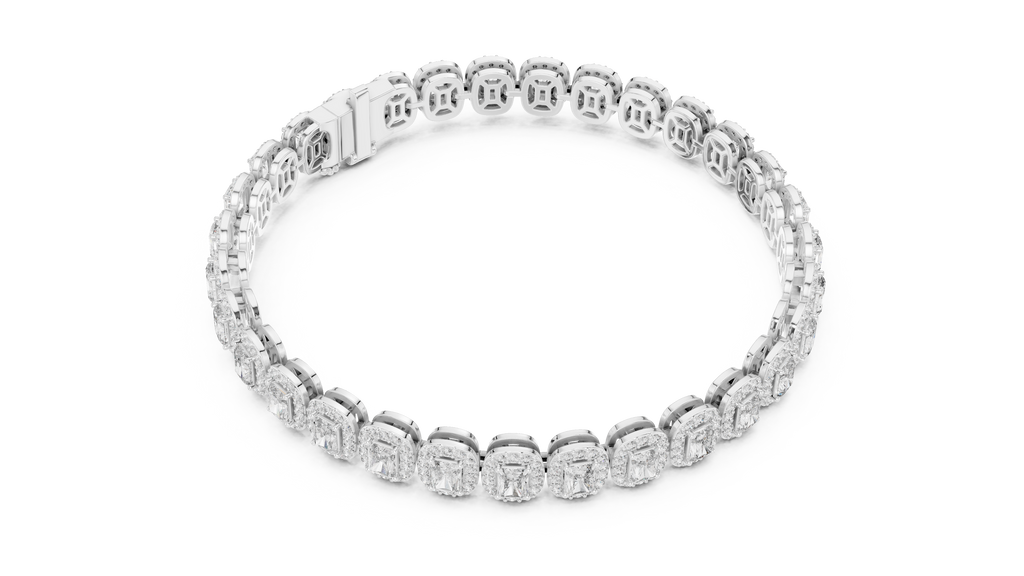 Royal Emerald Halo Diamond Bracelet