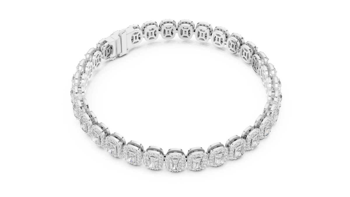 Royal Emerald Halo Diamond Bracelet