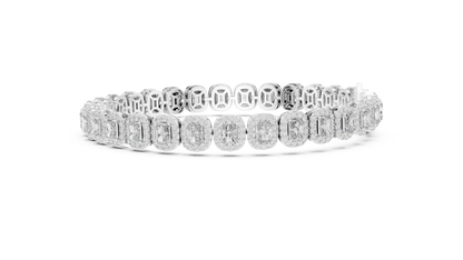 Royal Emerald Halo Diamond Bracelet