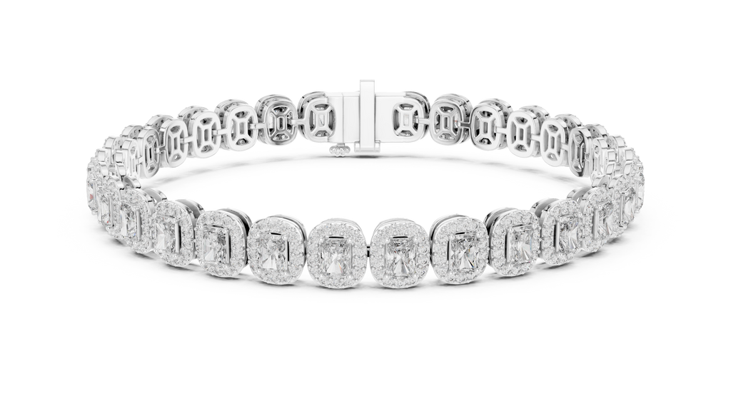 Royal Emerald Halo Diamond Bracelet