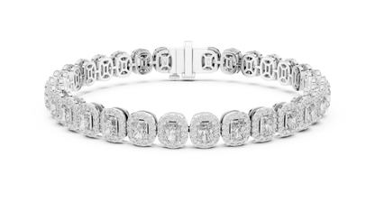 Royal Emerald Halo Diamond Bracelet