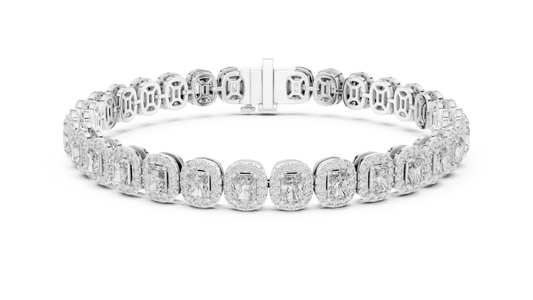 Royal Emerald Halo Diamond Bracelet