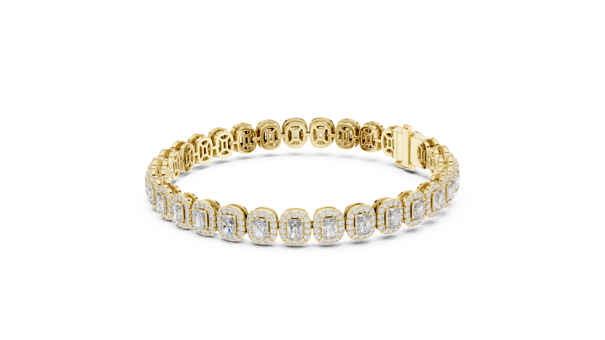 Royal Emerald Halo Diamond Bracelet