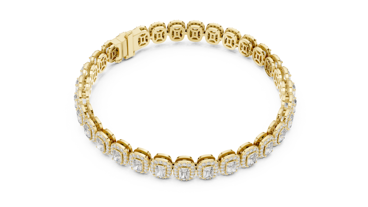 Royal Emerald Halo Diamond Bracelet
