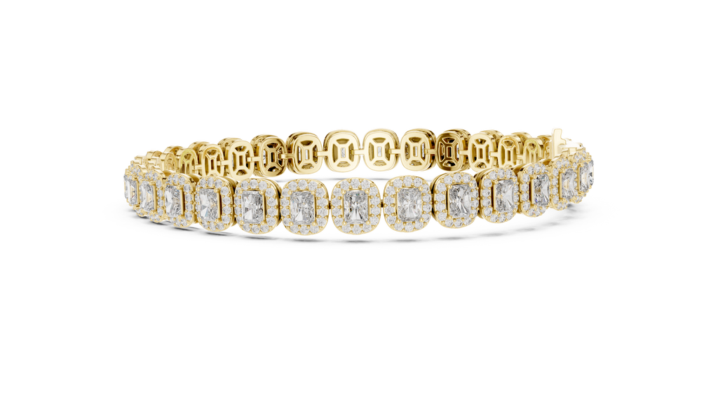 Royal Emerald Halo Diamond Bracelet